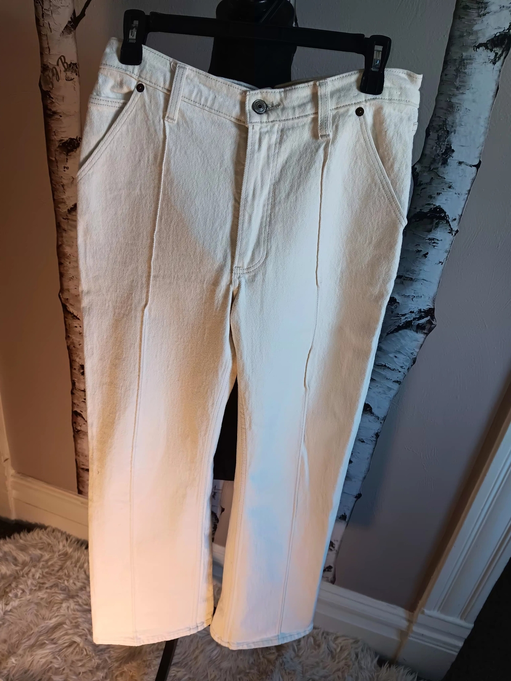 Abercrombie & Fitch "The Baggy" MID- RISE Women's White Jeans